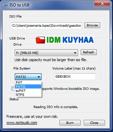 ISO to USB Kuyhaa 1.6 for Windows Terbaru Gratis Indir